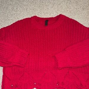 Alya Vibrant Red Crew Neck Sweater